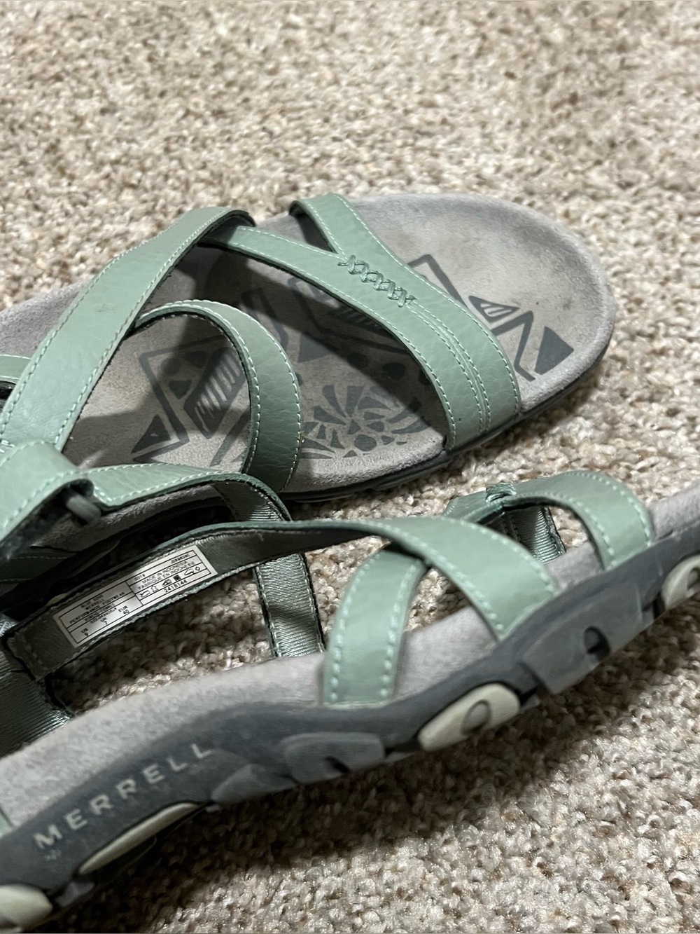 Merrell Women's Dove Crisscross Strappy Sandals in Sage Size 9 - Picture 7 of 9